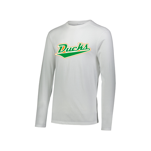 [FTLCUBWH-AXS-LOGO1] Decker Men's Tri-Blend T-Shirt - Long Sleeve (Adult XS, White, Logo 1)