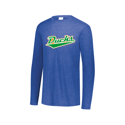 [FTLCUBRY-AXS-LOGO1] Decker Men's Tri-Blend T-Shirt - Long Sleeve (Adult XS, Royal, Logo 1)
