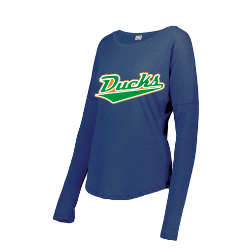 [FTLCUBRY-FAXS-LOGO1] Decker Women's Tri-Blend T-Shirt - Long Sleeve (Female Adult XS, Royal, Logo 1)