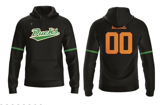 Old School Ducks 12U - Black Hoodie (Name & Number)
